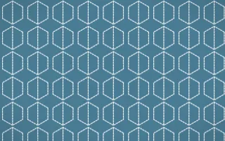 Udaipur Lake Stitch Hexagons — colourful blue and white sashiko background