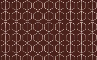 Venetian Rosso Stitch Hexagons — dark red and white sashiko background