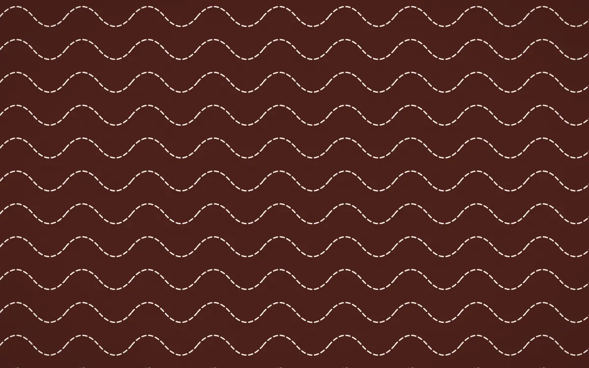 Venetian Rosso Stitch Waves — dark red and white sashiko background