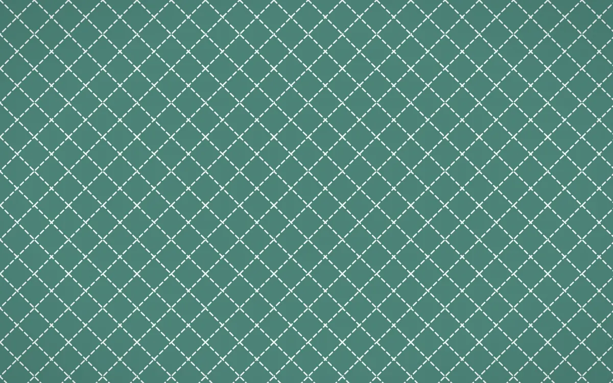 Winter Palace Stitch Diamonds — colourful teal and white sashiko background