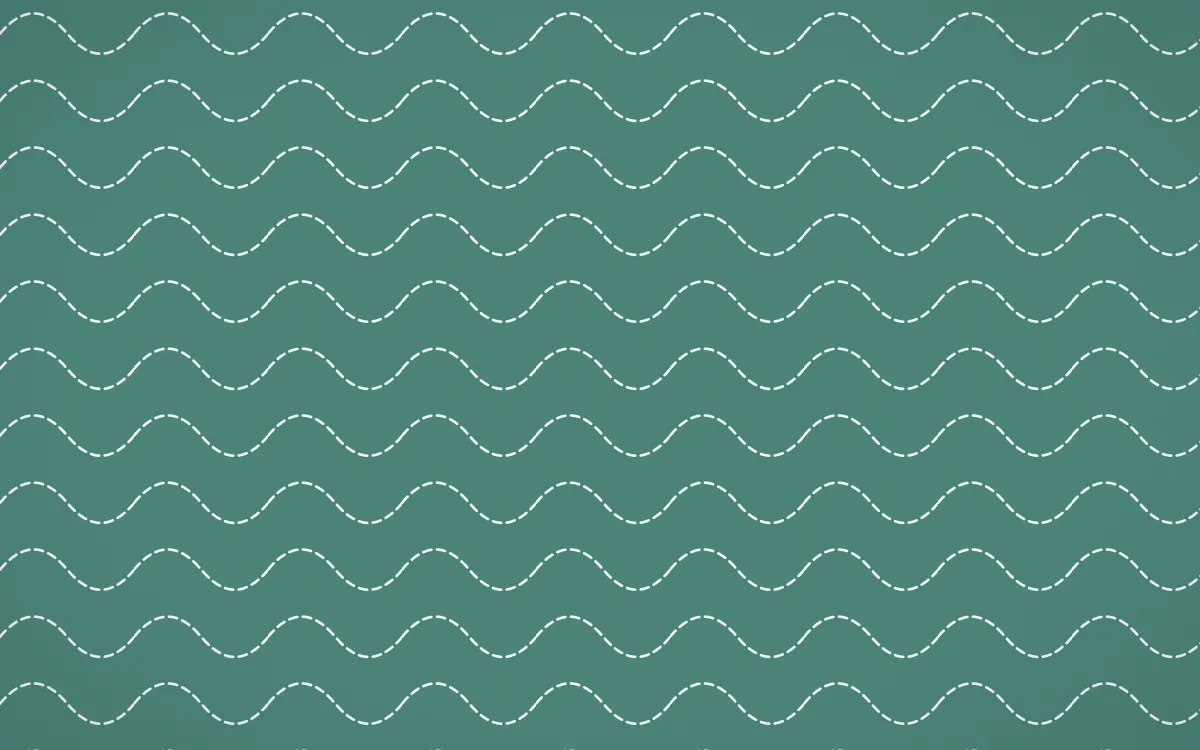Winter Palace Stitch Waves — colourful teal and white sashiko background