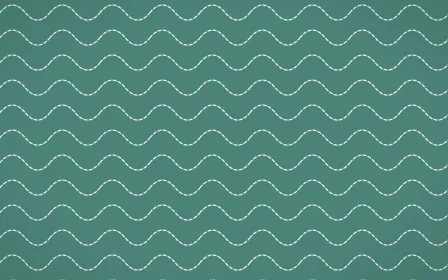 Winter Palace Stitch Waves — colourful teal and white sashiko background