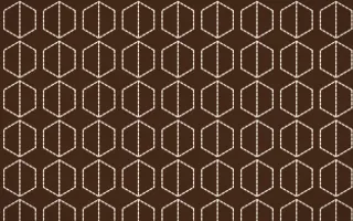 Zanzibar Spice Stitch Hexagons — dark brown and beige sashiko background