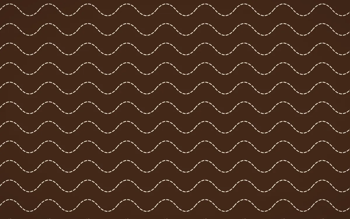 Zanzibar Spice Stitch Waves — dark brown and beige sashiko background