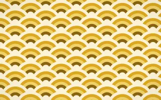 Accra Gold Wave Crests — colourful brown, gold and beige seigaiha background