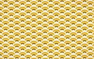 Accra Gold Fine Wave Crests — colourful brown, gold and beige seigaiha background