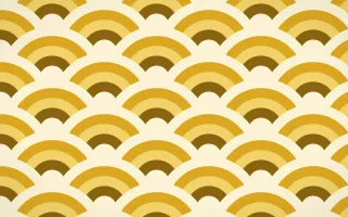 Accra Gold Grand Wave Crests — colourful brown, gold and beige seigaiha background