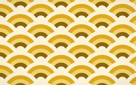 Accra Gold Grand Wave Crests — colourful brown, gold and beige seigaiha background