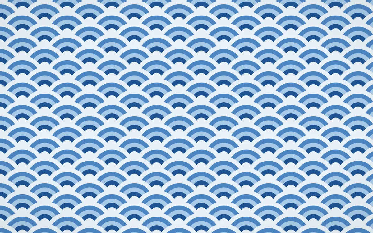 Aegean Noon Fine Wave Crests — colourful blue and white seigaiha background