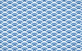 Aegean Noon Fine Wave Crests — colourful blue and white seigaiha background