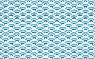 Algarve Sea Fine Wave Crests — colourful blue, teal and white seigaiha background