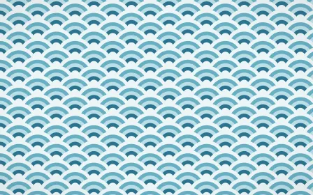 Algarve Sea Fine Wave Crests — colourful blue, teal and white seigaiha background
