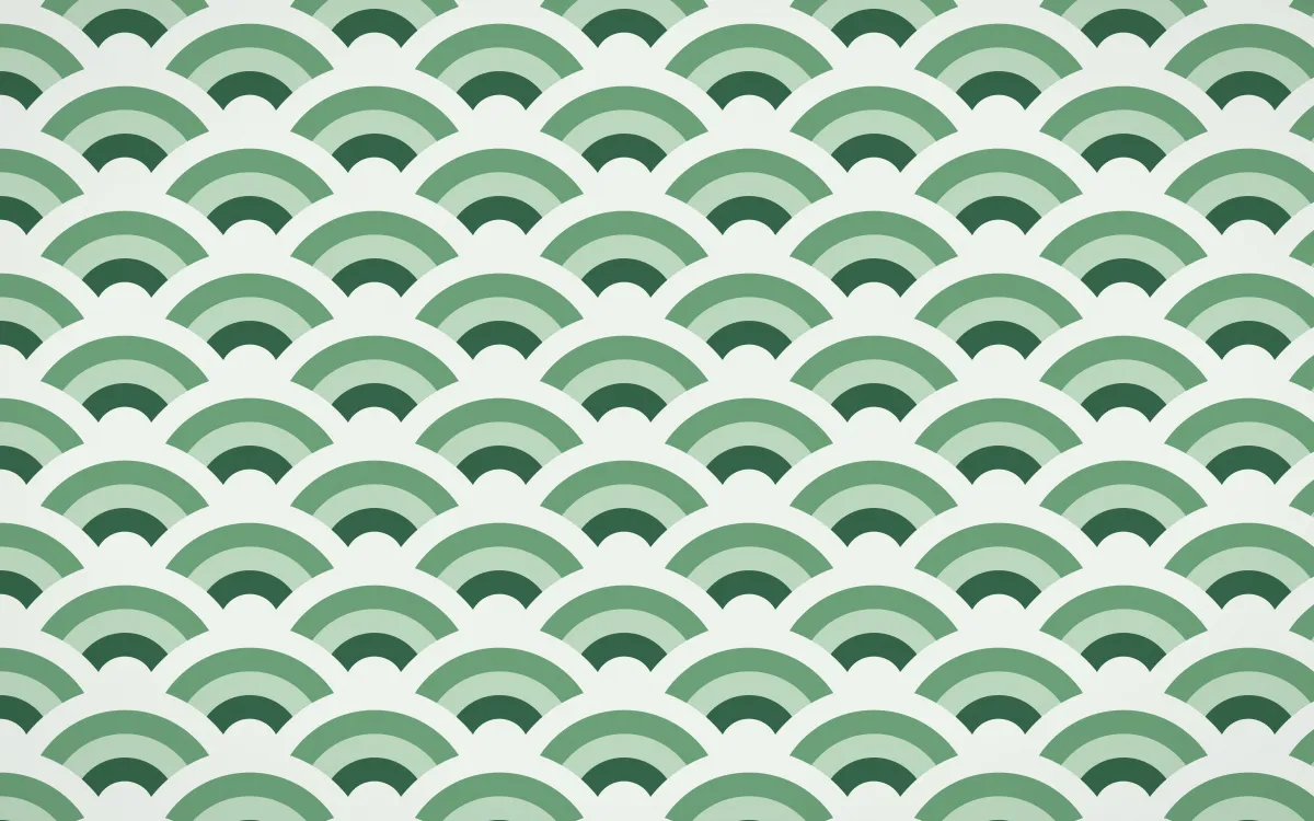 Alhambra Jade Wave Crests — colourful green and white seigaiha background