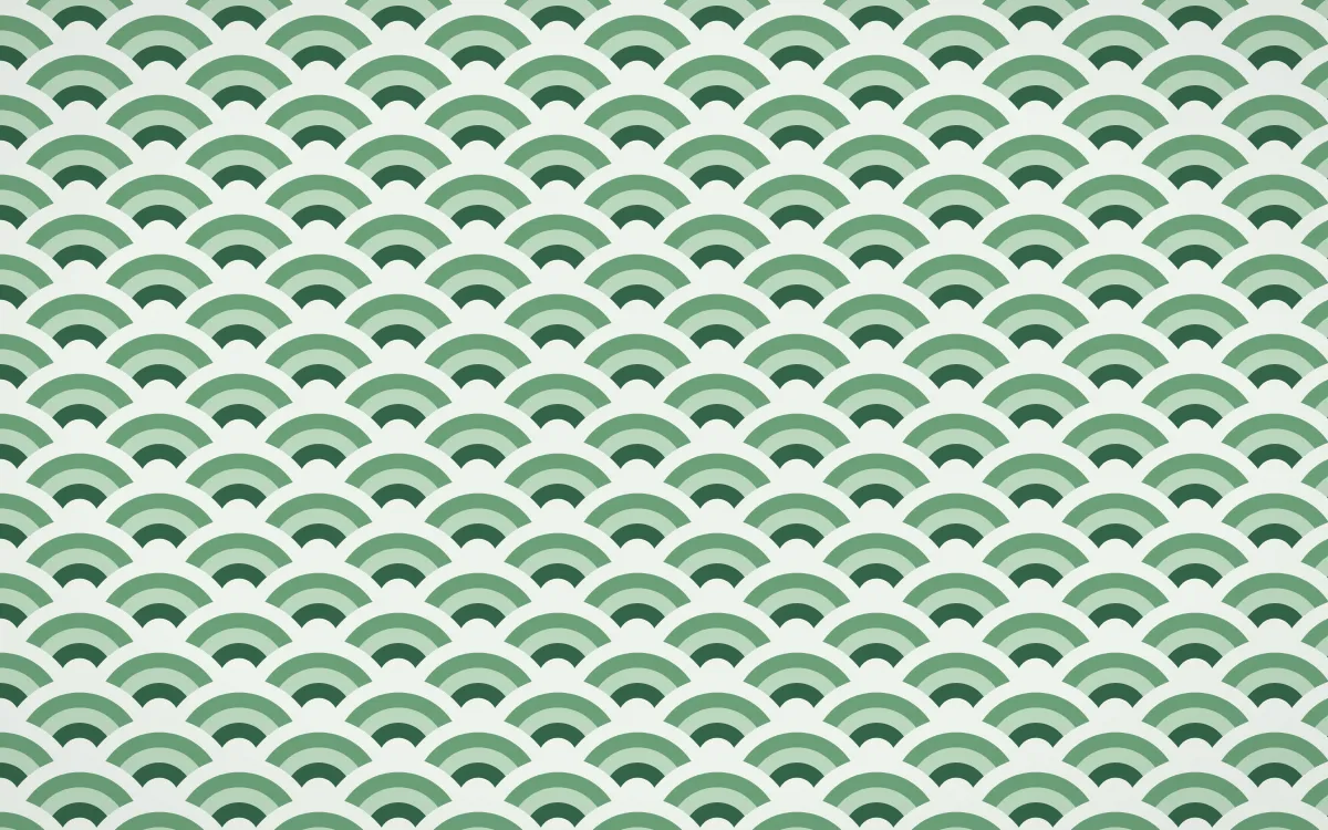Alhambra Jade Fine Wave Crests — colourful green and white seigaiha background