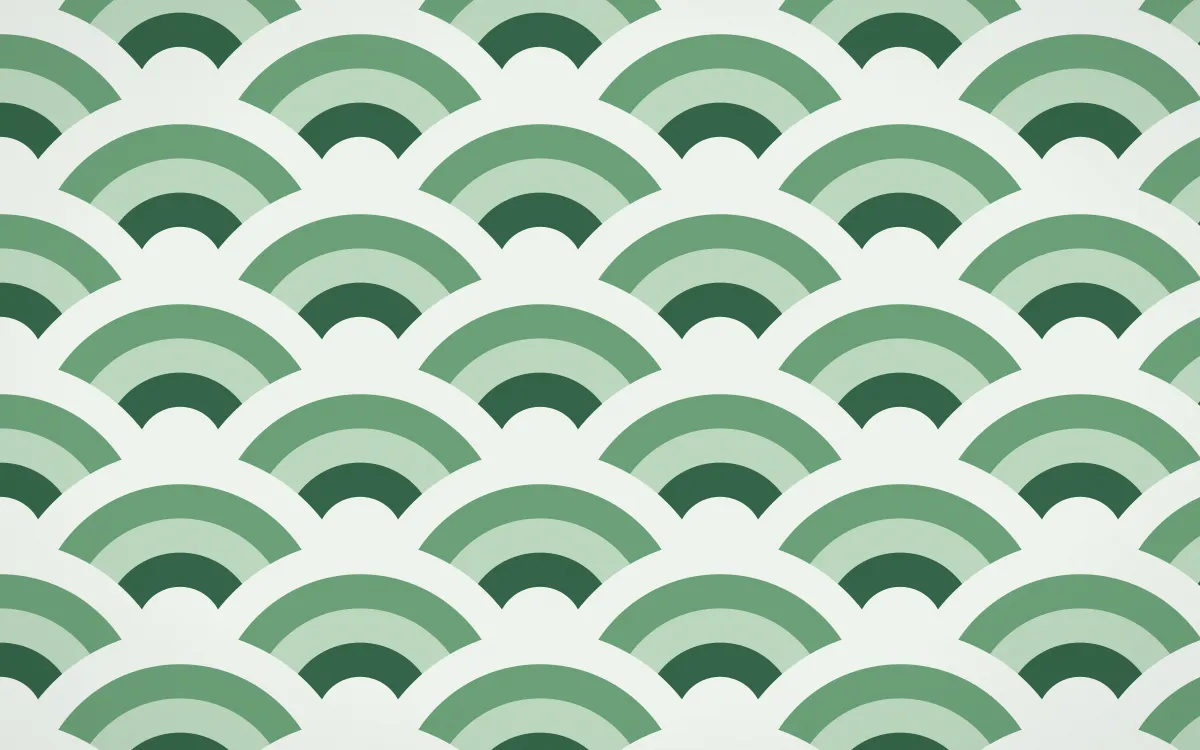 Alhambra Jade Grand Wave Crests — colourful green and white seigaiha background