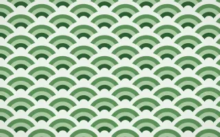 Amazônia Wave Crests — colourful green and white seigaiha background