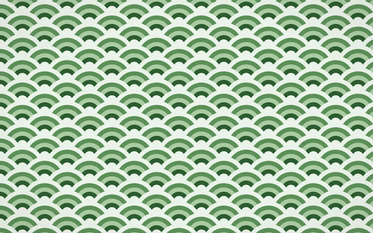 Amazônia Fine Wave Crests — colourful green and white seigaiha background