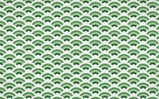 Amazônia Fine Wave Crests — colourful green and white seigaiha background