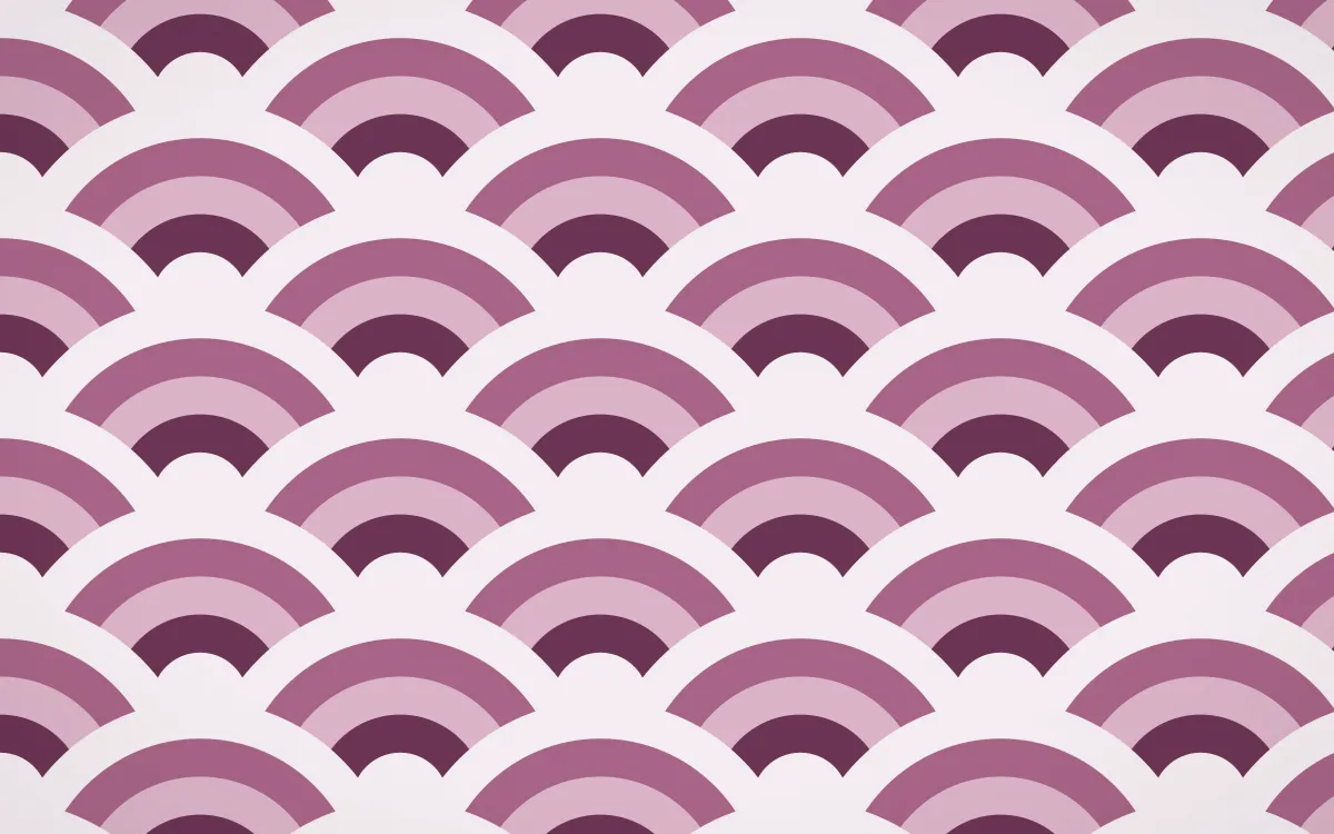 Andes Berry Grand Wave Crests — colourful pink and white seigaiha background