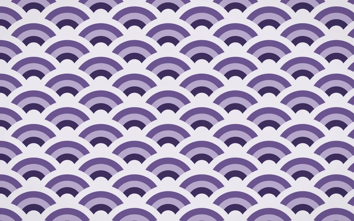 Arabian Night Wave Crests — colourful purple and white seigaiha background