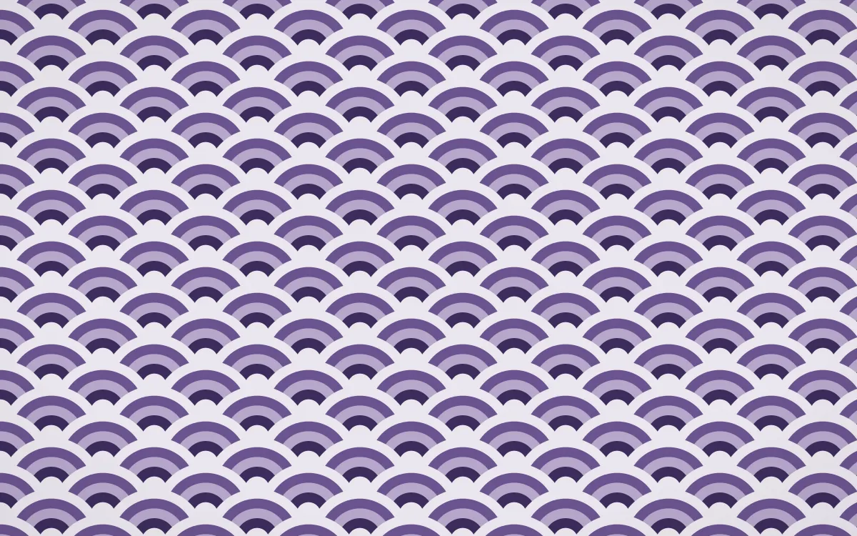 Arabian Night Fine Wave Crests — colourful purple and white seigaiha background