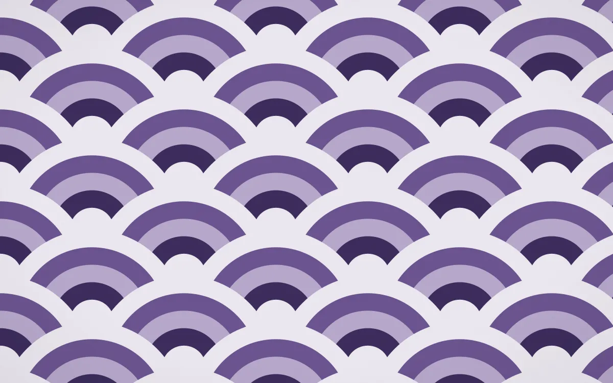 Arabian Night Grand Wave Crests — colourful purple and white seigaiha background
