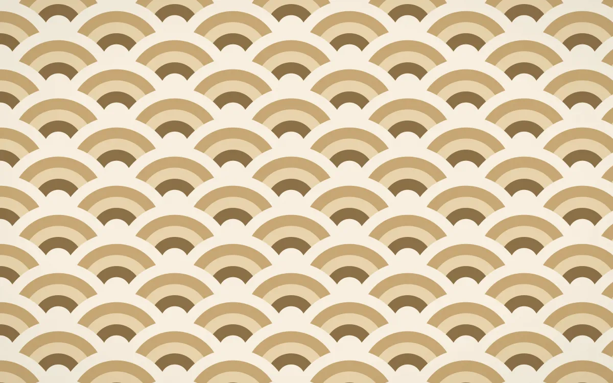 Atlas Sand Wave Crests — colourful orange and beige seigaiha background