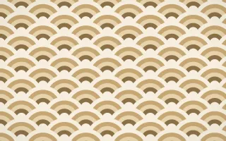 Atlas Sand Wave Crests — colourful orange and beige seigaiha background