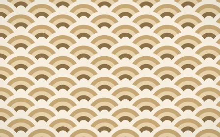 Atlas Sand Wave Crests — colourful orange and beige seigaiha background