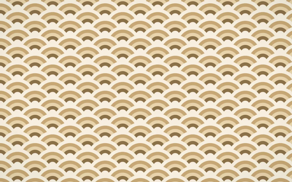 Atlas Sand Fine Wave Crests — colourful orange and beige seigaiha background