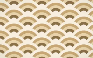 Atlas Sand Grand Wave Crests — colourful orange and beige seigaiha background