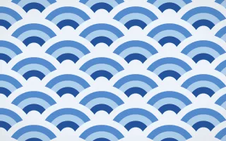 Bahia Blue Grand Wave Crests — colourful blue and white seigaiha background