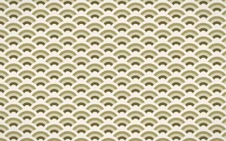 Bali Temple Fine Wave Crests — colourful brown, yellow and beige seigaiha background