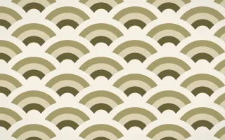 Bali Temple Grand Wave Crests — colourful brown, yellow and beige seigaiha background