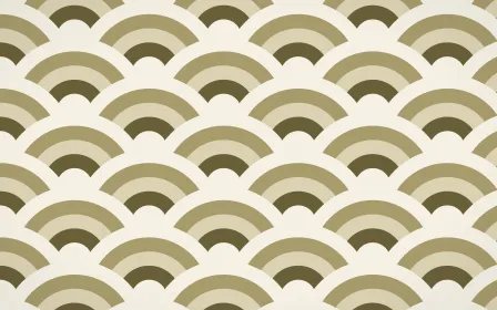 Bali Temple Grand Wave Crests — colourful brown, yellow and beige seigaiha background
