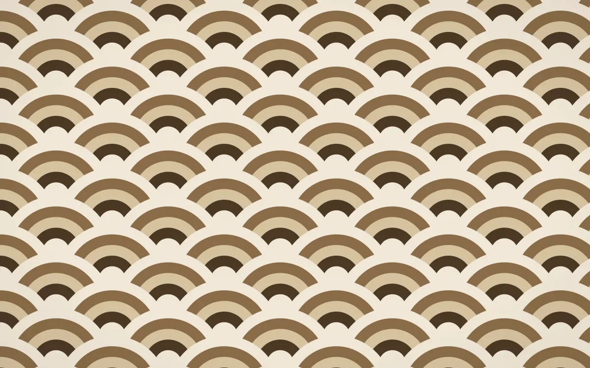 Bamako Earth Wave Crests — colourful brown and beige seigaiha background