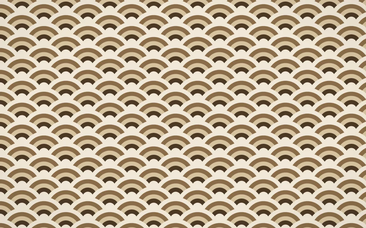Bamako Earth Fine Wave Crests — colourful brown and beige seigaiha background
