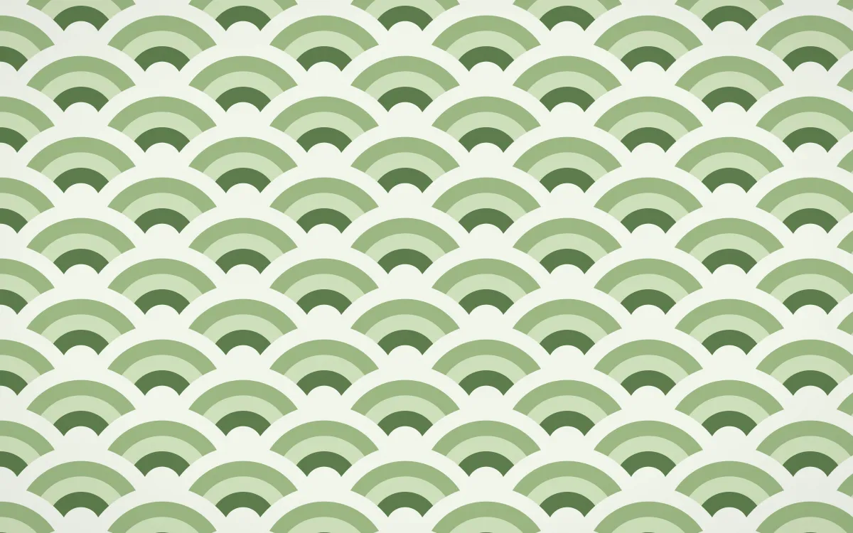 Bamboo Mist Wave Crests — colourful green and white seigaiha background