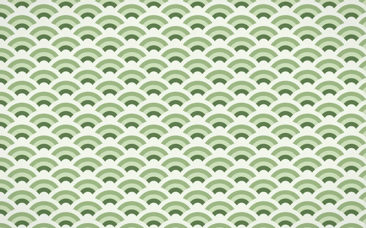 Bamboo Mist Fine Wave Crests — colourful green and white seigaiha background