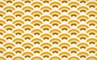 Bangkok Gold Wave Crests — colourful brown, gold and beige seigaiha background