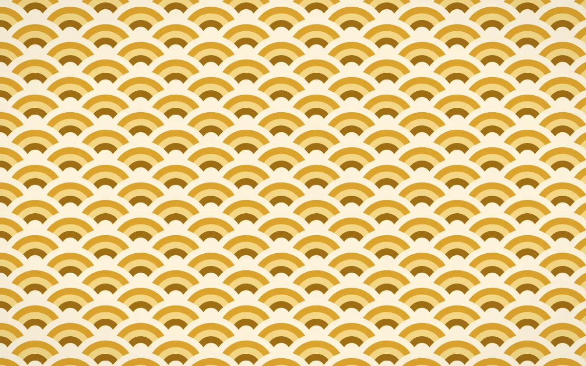 Bangkok Gold Fine Wave Crests — colourful brown, gold and beige seigaiha background