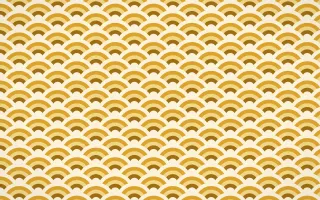 Bangkok Gold Fine Wave Crests — colourful brown, gold and beige seigaiha background