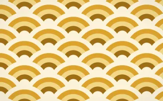 Bangkok Gold Grand Wave Crests — colourful brown, gold and beige seigaiha background