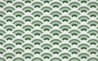 Bavarian Forest Wave Crests — colourful green and white seigaiha background
