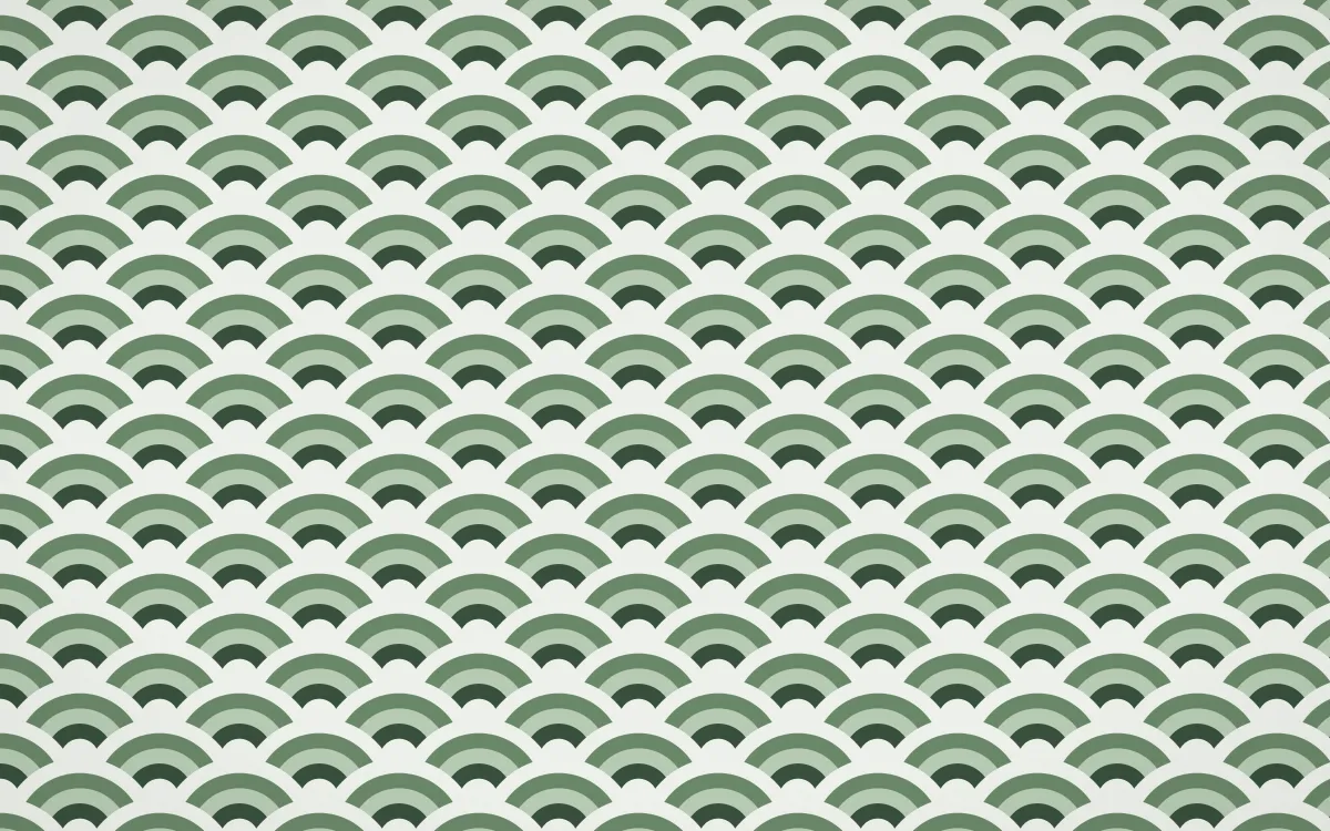 Bavarian Forest Fine Wave Crests — colourful green and white seigaiha background