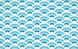 Bondi Surf Wave Crests — colourful teal and white seigaiha background