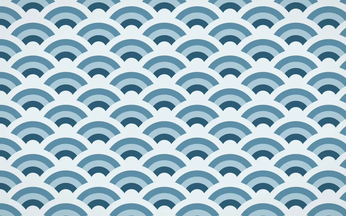 Bosphorus Wave Crests — colourful blue and white seigaiha background