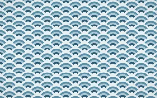 Bosphorus Fine Wave Crests — colourful blue and white seigaiha background