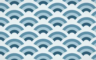 Bosphorus Grand Wave Crests — colourful blue and white seigaiha background