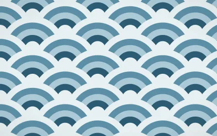 Bosphorus Grand Wave Crests — colourful blue and white seigaiha background